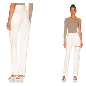 AGOLDE Revolve Straight Jeans Pant Lana White Distressed Ripped High Rise White